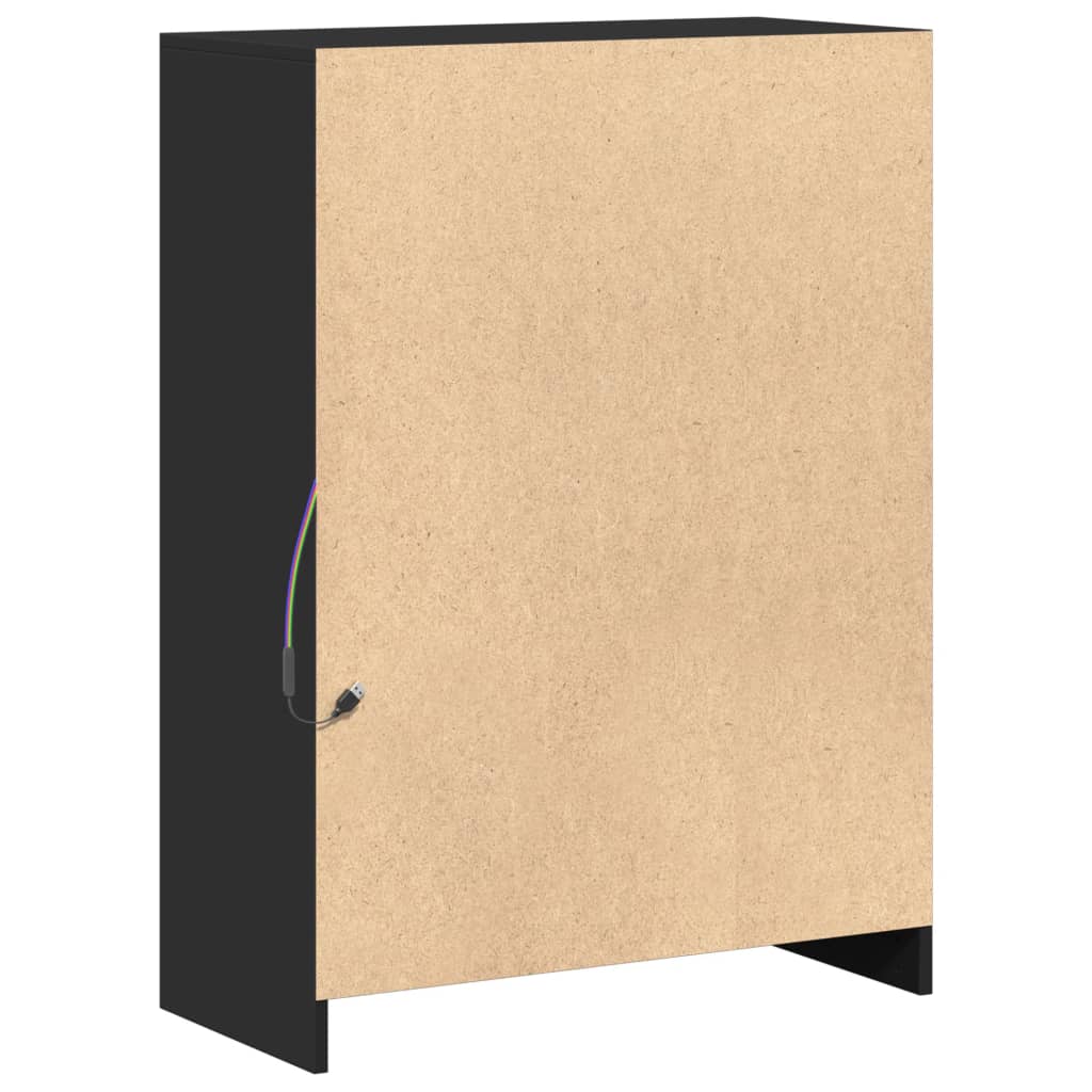 vidaXL Credenza con LED Nera 72x34x100 cm in Legno Multistrato