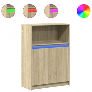 vidaXL Credenza con LED Rovere Sonoma 72x34x100cm in Legno Multistrato