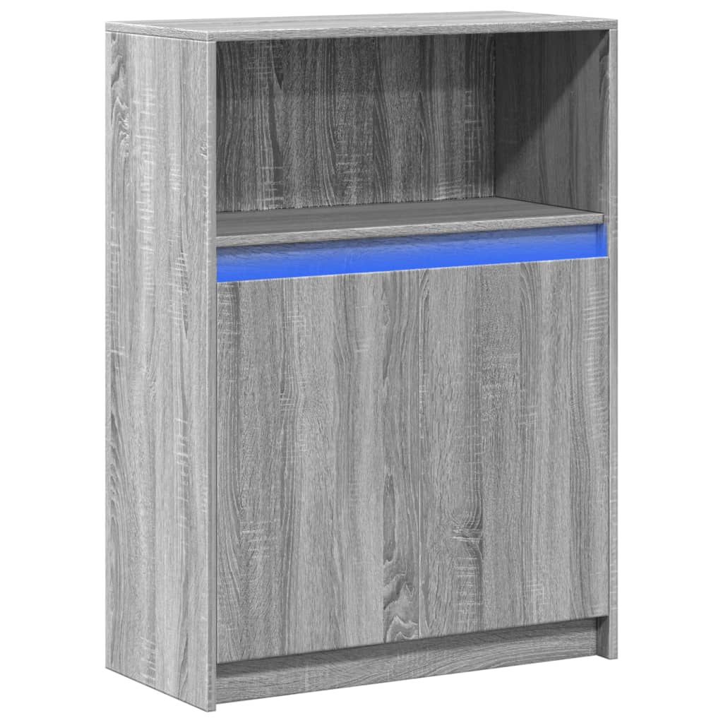 Credenza con LED Grigio Sonoma 72x34x100cm in Legno Multistrato 852164