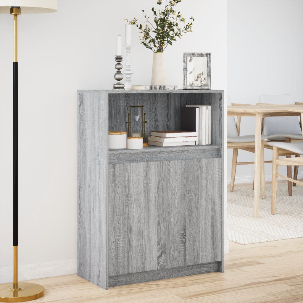 Credenza con LED Grigio Sonoma 72x34x100cm in Legno Multistrato 852164