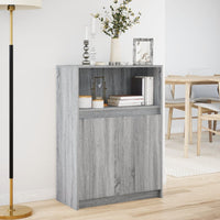Credenza con LED Grigio Sonoma 72x34x100cm in Legno Multistrato 852164