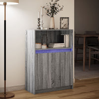 Credenza con LED Grigio Sonoma 72x34x100cm in Legno Multistrato 852164
