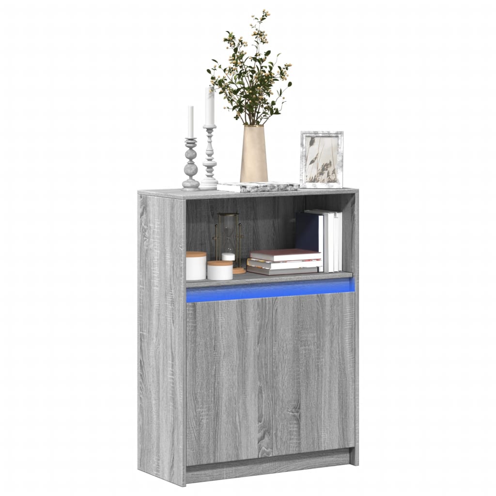 Credenza con LED Grigio Sonoma 72x34x100cm in Legno Multistrato 852164