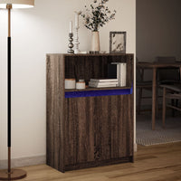 Credenza con LED Rovere Marrone 72x34x100 cm Legno Multistrato 852165