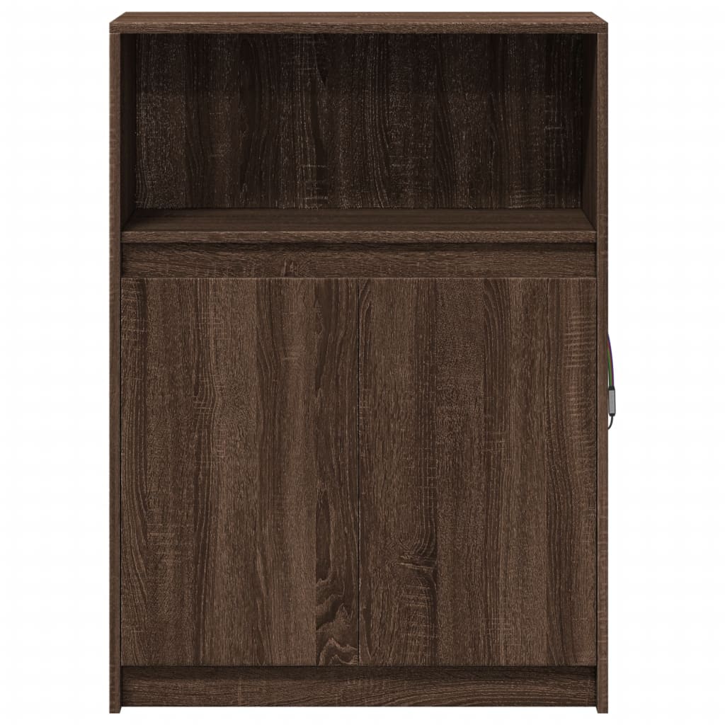 Credenza con LED Rovere Marrone 72x34x100 cm Legno Multistrato 852165