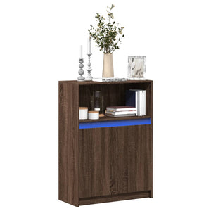 Credenza con LED Rovere Marrone 72x34x100 cm Legno Multistrato 852165