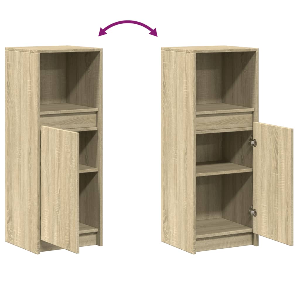 vidaXL Credenza con LED Rovere Sonoma 38x34x100cm in Legno Multistrato