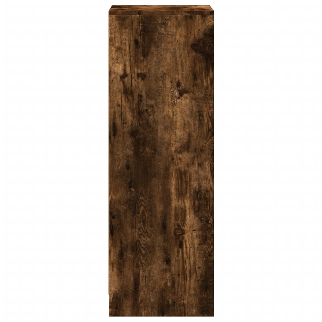 Credenza con LED Rovere Fumo 38x34x100 cm in Legno Multistrato