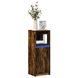 Credenza con LED Rovere Fumo 38x34x100 cm in Legno Multistrato 852170