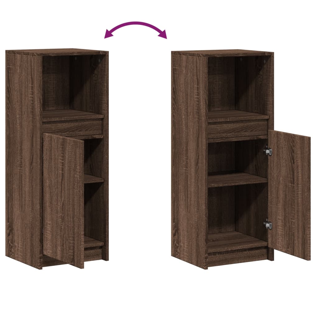 Credenza con LED Rovere Marrone 38x34x100 cm Legno Multistrato