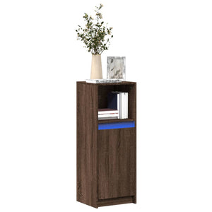 Credenza con LED Rovere Marrone 38x34x100 cm Legno Multistrato
