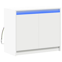 Credenza Credenza Cassettiera Armadietto Portaoggetti Organizer Cucina Soggiorno Soggiorno con LED 72 x 34 x 61 cm Legno composito bianco 02_0029774