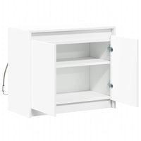 Credenza Credenza Cassettiera Armadietto Portaoggetti Organizer Cucina Soggiorno Soggiorno con LED 72 x 34 x 61 cm Legno composito bianco 02_0029774