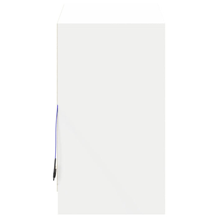 Credenza Credenza Cassettiera Armadietto Portaoggetti Organizer Cucina Soggiorno Soggiorno con LED 72 x 34 x 61 cm Legno composito bianco 02_0029774