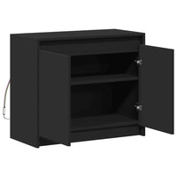 Credenza con LED Nera 72x34x61 cm in Legno Multistrato 852174