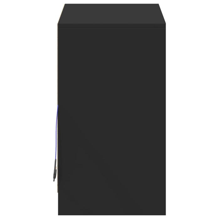 Credenza con LED Nera 72x34x61 cm in Legno Multistrato 852174