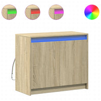 Credenza con LED Rovere Sonoma 72x34x61 cm in Legno Multistrato 852175