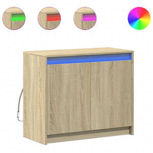 vidaXL Credenza con LED Rovere Sonoma 72x34x61 cm in Legno Multistrato