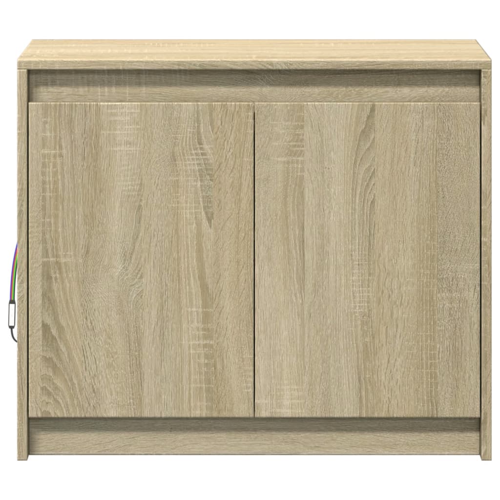 Credenza con LED Rovere Sonoma 72x34x61 cm in Legno Multistrato 852175