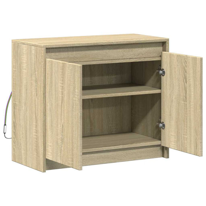 Credenza con LED Rovere Sonoma 72x34x61 cm in Legno Multistrato 852175