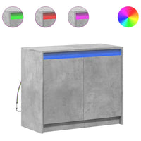 vidaXL Credenza con LED Grigio Cemento 72x34x61 cm Legno Multistrato