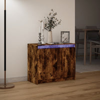 vidaXL Credenza con LED Rovere Fumo 72x34x61 cm in Legno Multistrato