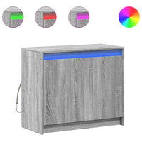 Credenza con LED-Buffet-Armadio da cucina Grigio Sonoma 72x34x61 cm in Legno Multistrato