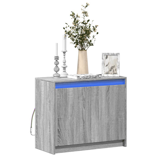 Credenza con LED-Buffet-Armadio da cucina Grigio Sonoma 72x34x61 cm in Legno Multistrato