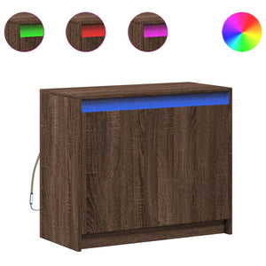 Credenza con LED Rovere Marrone 72x34x61 cm Legno Multistrato 852179