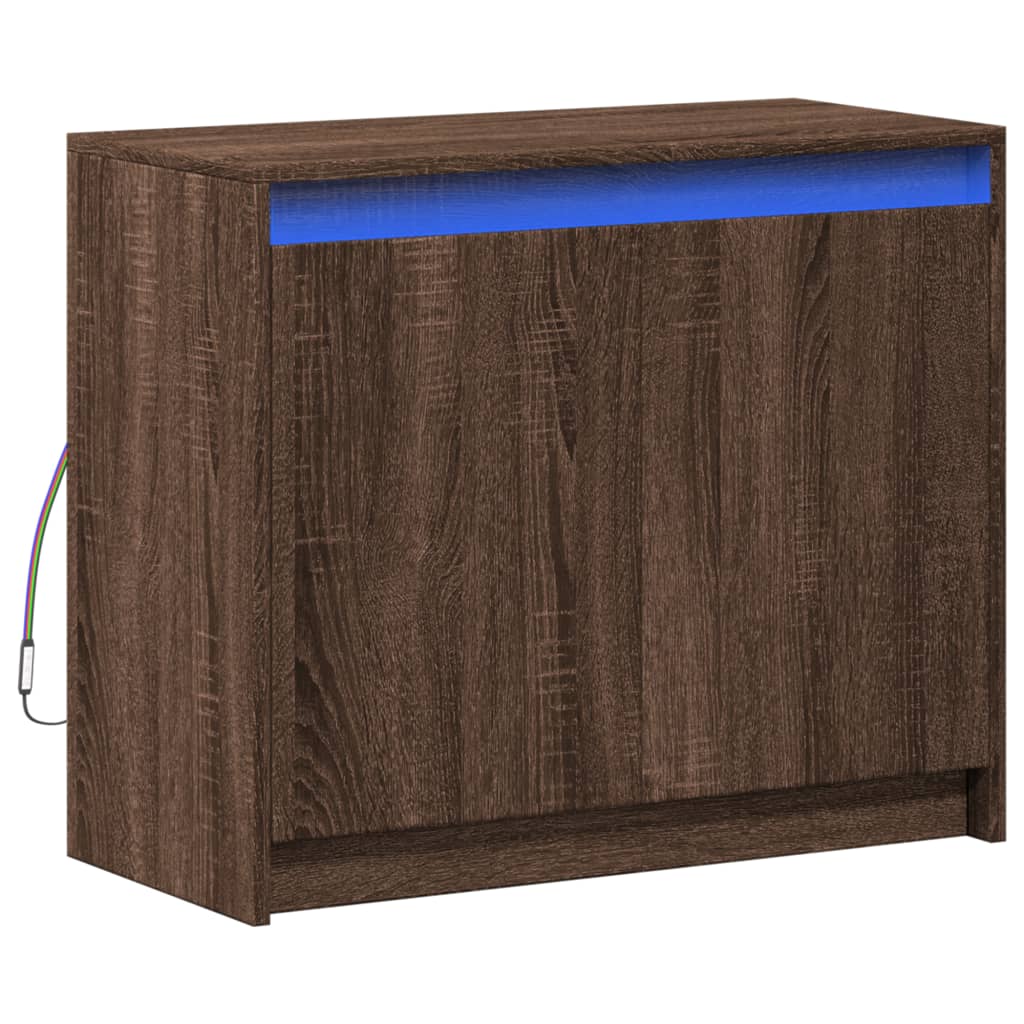 Credenza con LED Rovere Marrone 72x34x61 cm Legno Multistrato 852179
