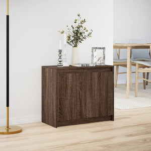 Credenza con LED Rovere Marrone 72x34x61 cm Legno Multistrato 852179
