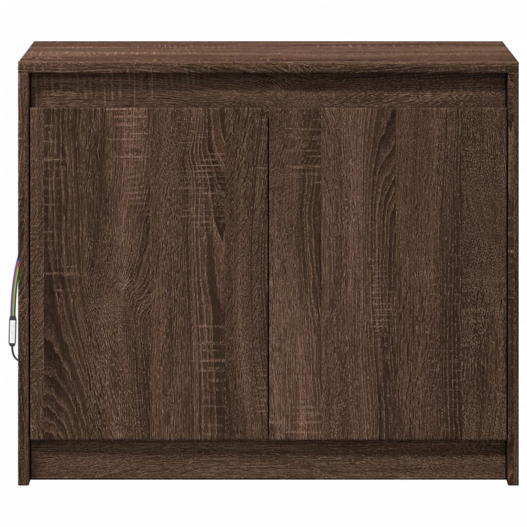 Credenza con LED Rovere Marrone 72x34x61 cm Legno Multistrato 852179
