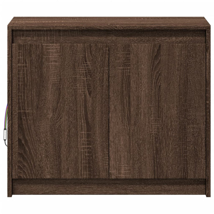 Credenza con LED Rovere Marrone 72x34x61 cm Legno Multistrato 852179