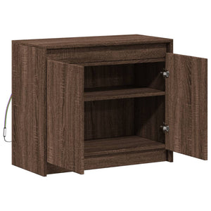 Credenza con LED Rovere Marrone 72x34x61 cm Legno Multistrato 852179