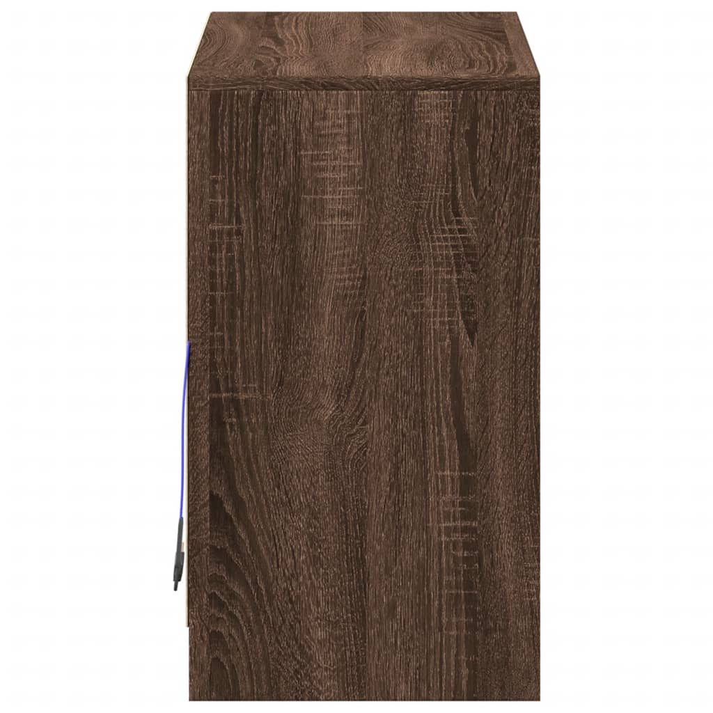 Credenza con LED Rovere Marrone 72x34x61 cm Legno Multistrato 852179