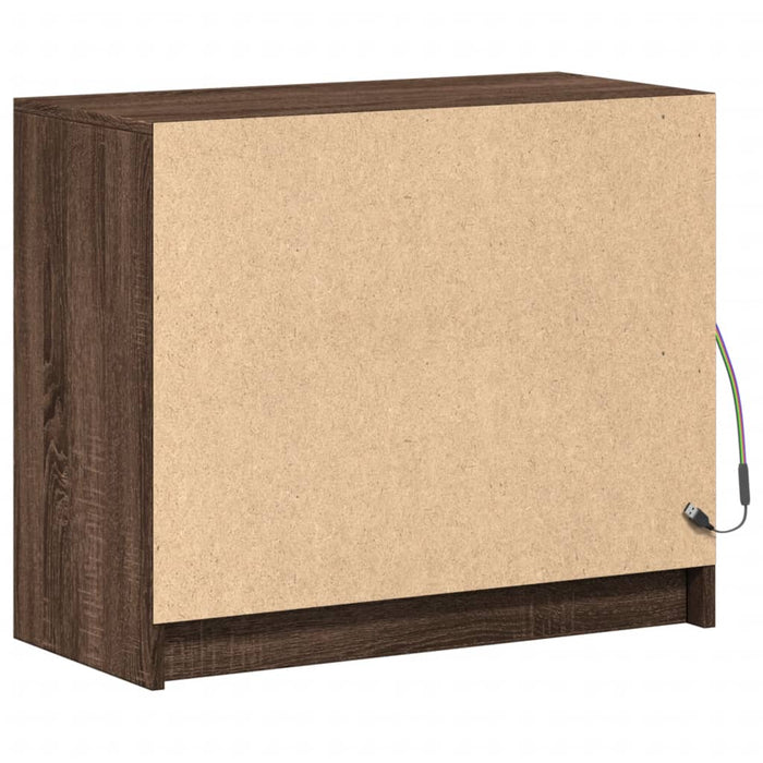 Credenza con LED Rovere Marrone 72x34x61 cm Legno Multistrato 852179