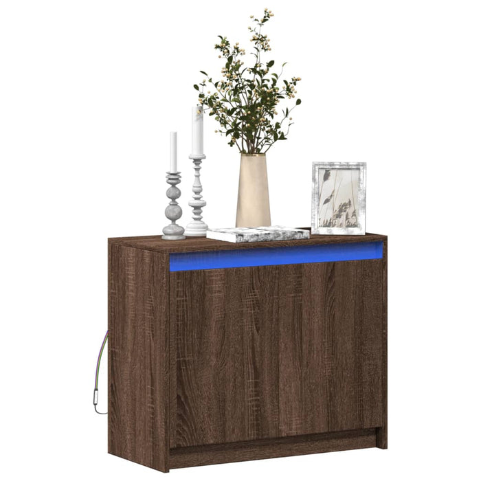 Credenza con LED Rovere Marrone 72x34x61 cm Legno Multistrato 852179