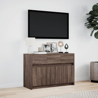 Mobile Porta TV con LED Rovere Marrone 91x34x61 cm Truciolato 852186