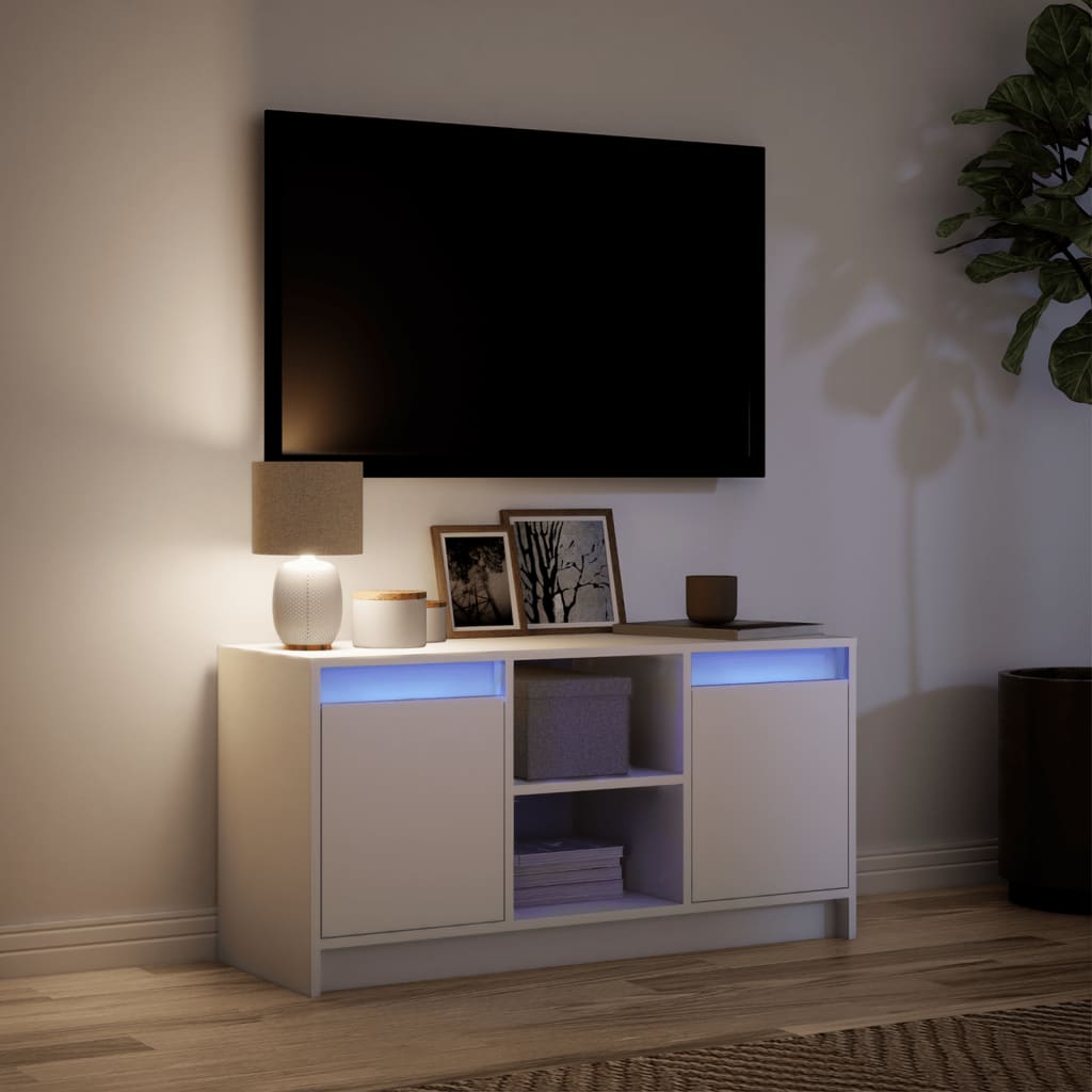Mobile Porta TV con LED-Mobile per TV-Credenza TV Bianco 100x34x50 cm in Truciolato 845717