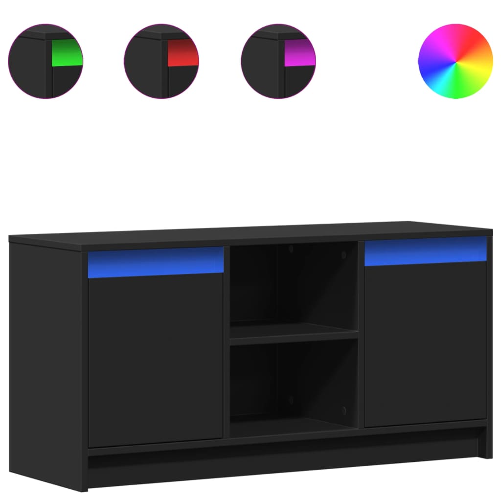 Mobile Porta TV con LED-Mobile per TV-Credenza TV Nero 100x34x50 cm in Truciolato 676859