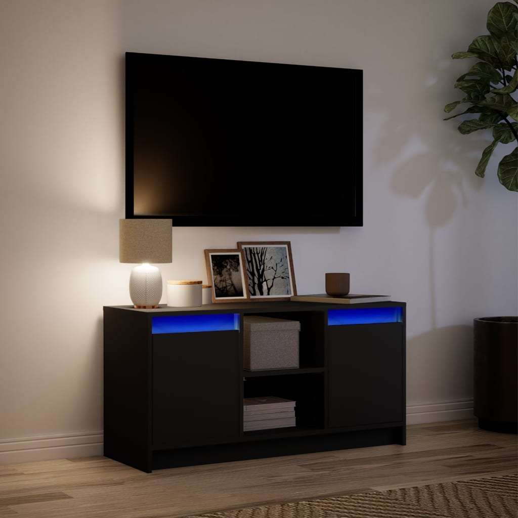 Mobile Porta TV con LED-Mobile per TV-Credenza TV Nero 100x34x50 cm in Truciolato 676859