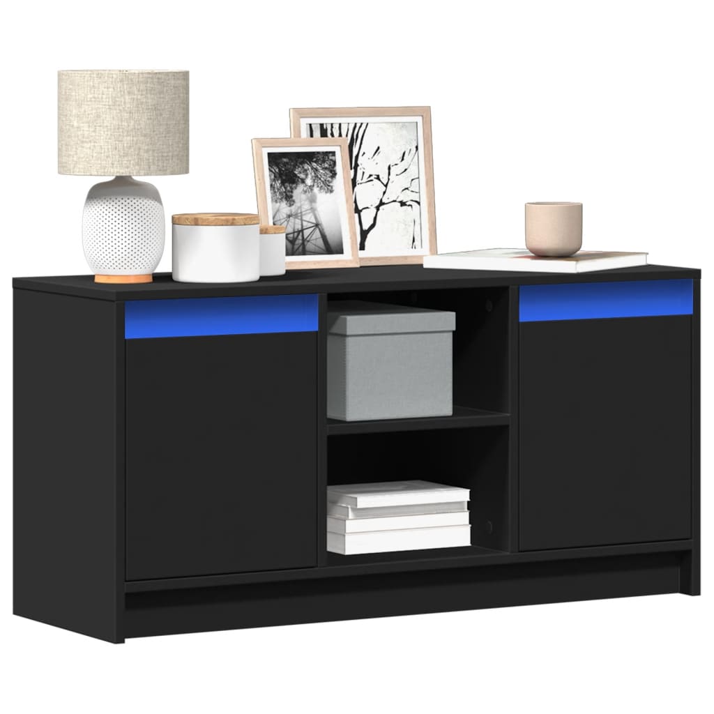 Mobile Porta TV con LED-Mobile per TV-Credenza TV Nero 100x34x50 cm in Truciolato 676859
