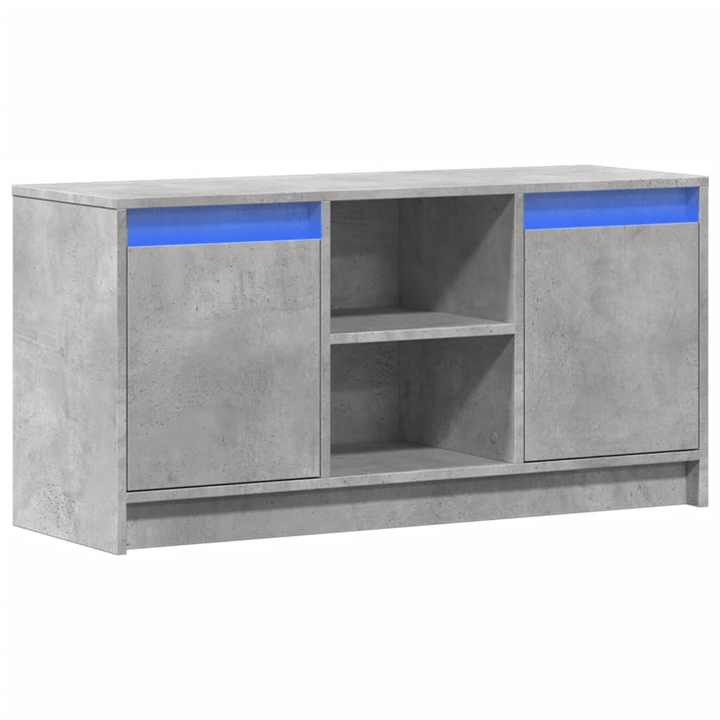 Mobile Porta TV con LED-Mobile per TV-Credenza TV Grigio Cemento 100x34x50 cm Truciolato