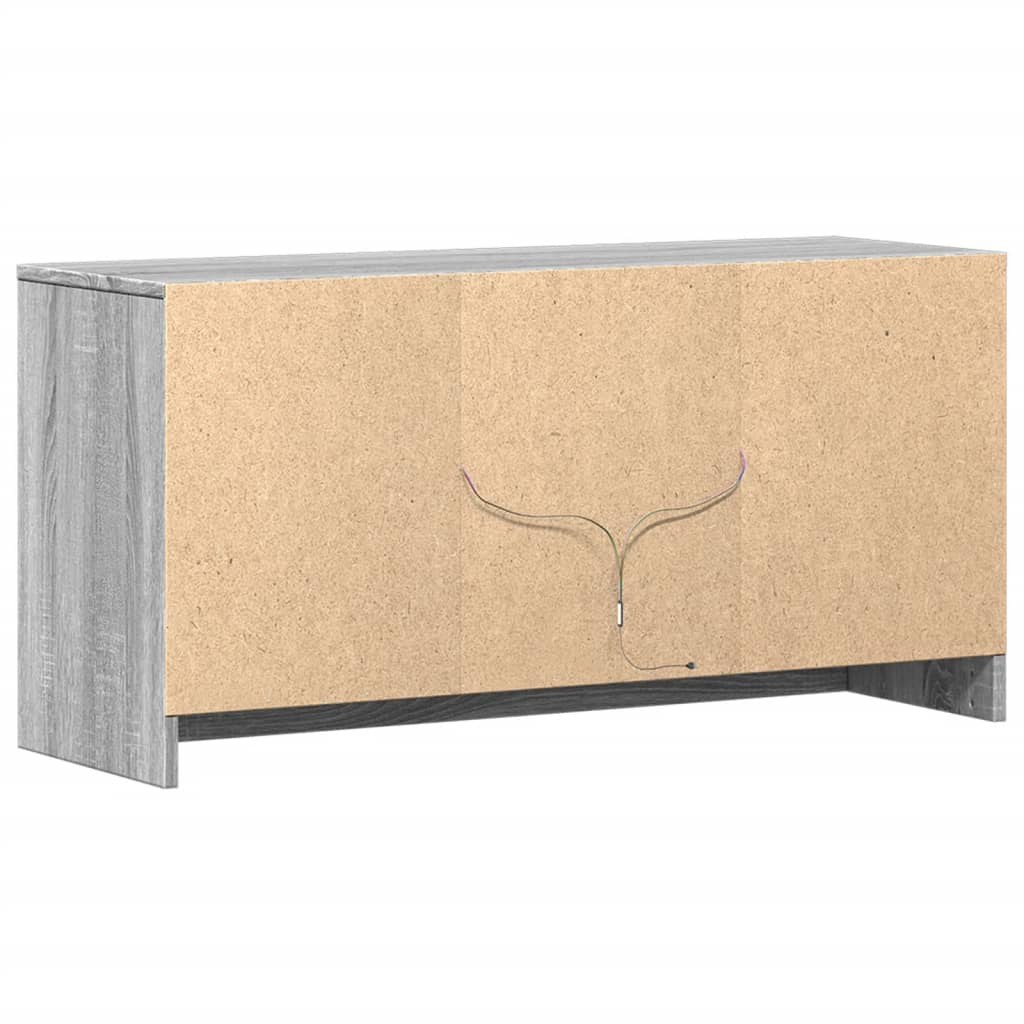 Mobile Porta TV con LED-Mobile per TV-Credenza TV Grigio Sonoma 100x34x50cm in Truciolato