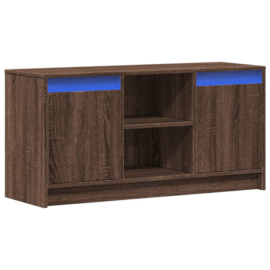 Mobile Porta TV con LED-Mobile per TV-Credenza TV Rovere Marrone 100x34x50 cm Truciolato 137855
