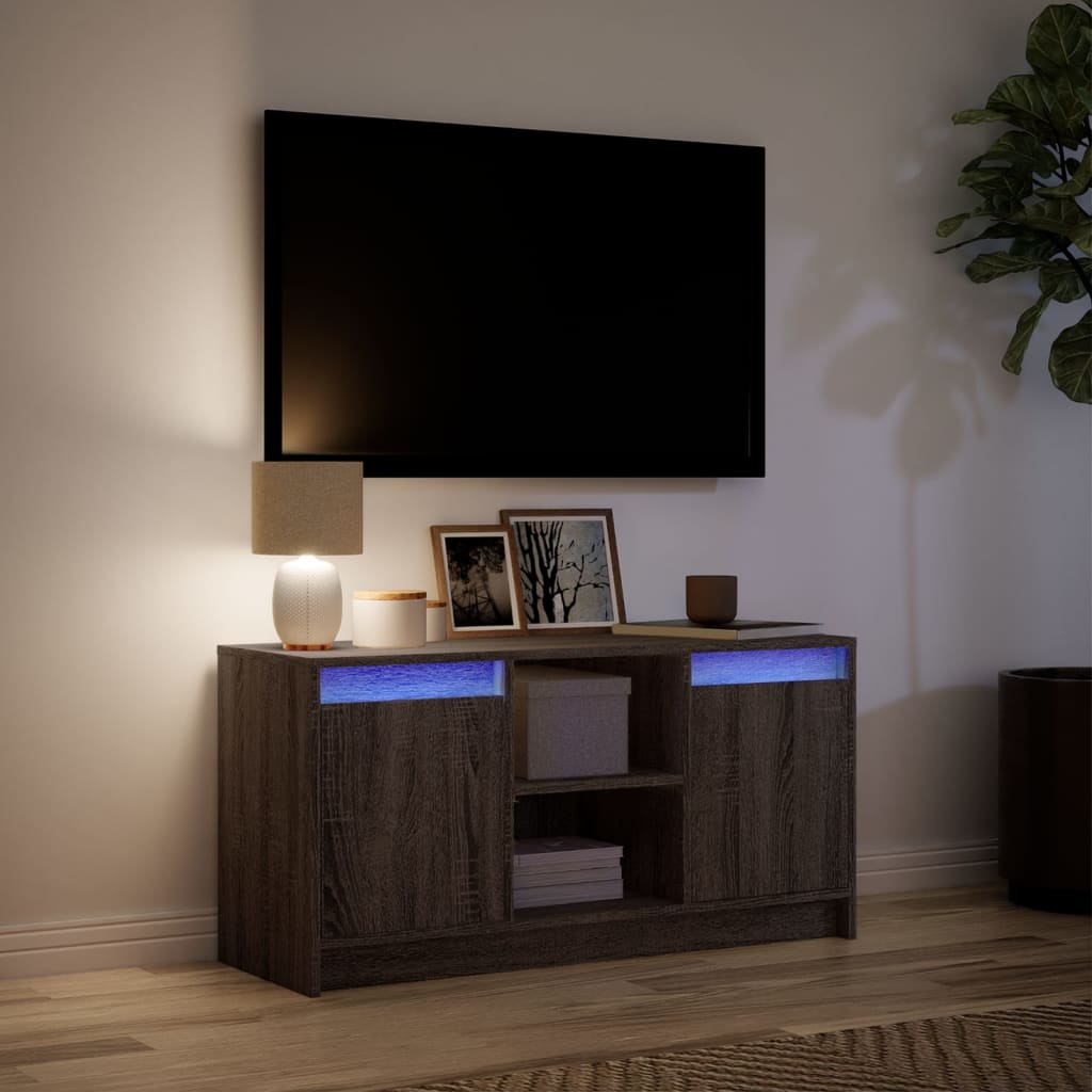 Mobile Porta TV con LED-Mobile per TV-Credenza TV Rovere Marrone 100x34x50 cm Truciolato 137855