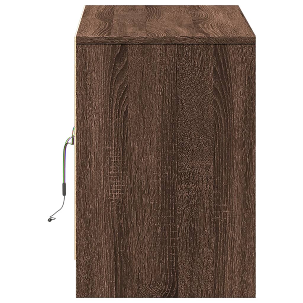 Mobile Porta TV con LED-Mobile per TV-Credenza TV Rovere Marrone 100x34x50 cm Truciolato 137855