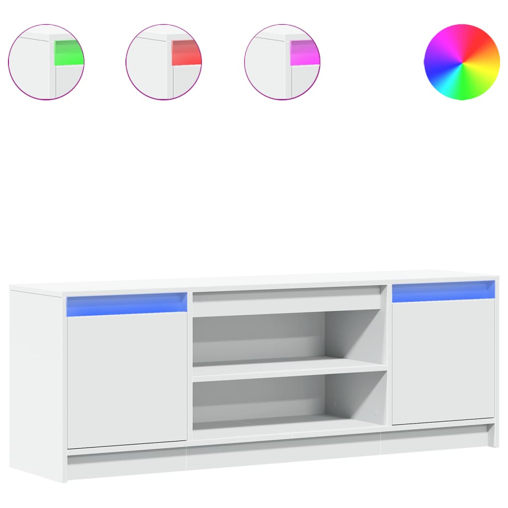 Mobile Porta TV con LED-Mobile per TV-Credenza TV Bianco 139,5x34x50 cm in Truciolato