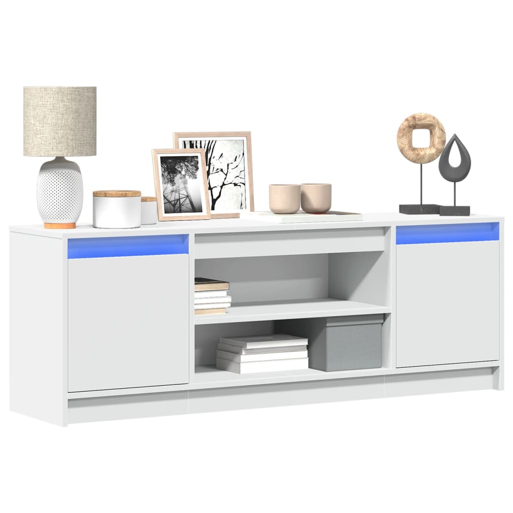 Mobile Porta TV con LED-Mobile per TV-Credenza TV Bianco 139,5x34x50 cm in Truciolato