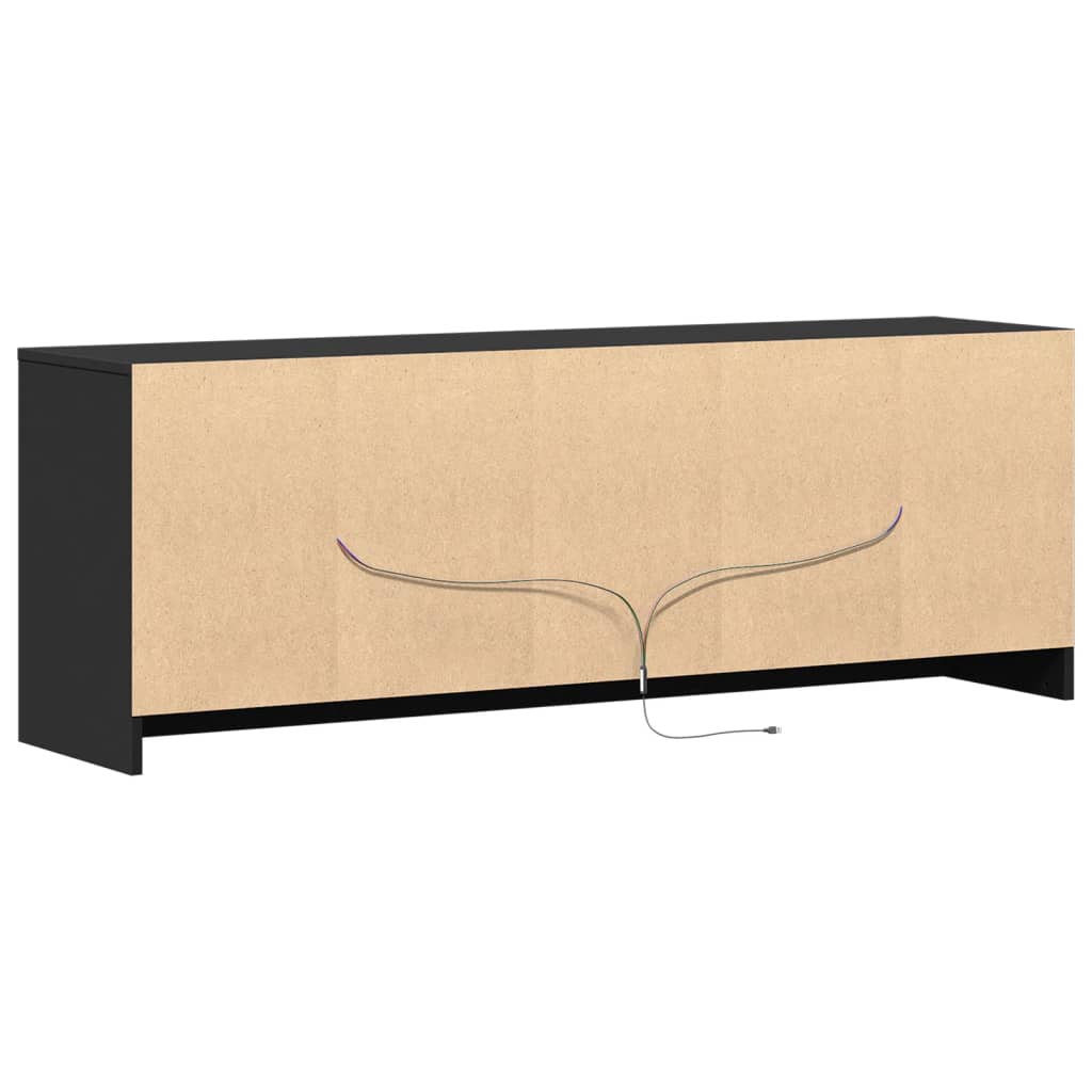 Mobile Porta TV con LED-Mobile per TV-Credenza TV Nero 139,5x34x50 cm in Truciolato